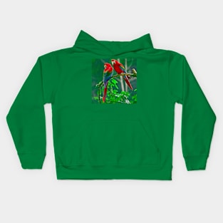 Wild Parrots Kids Hoodie